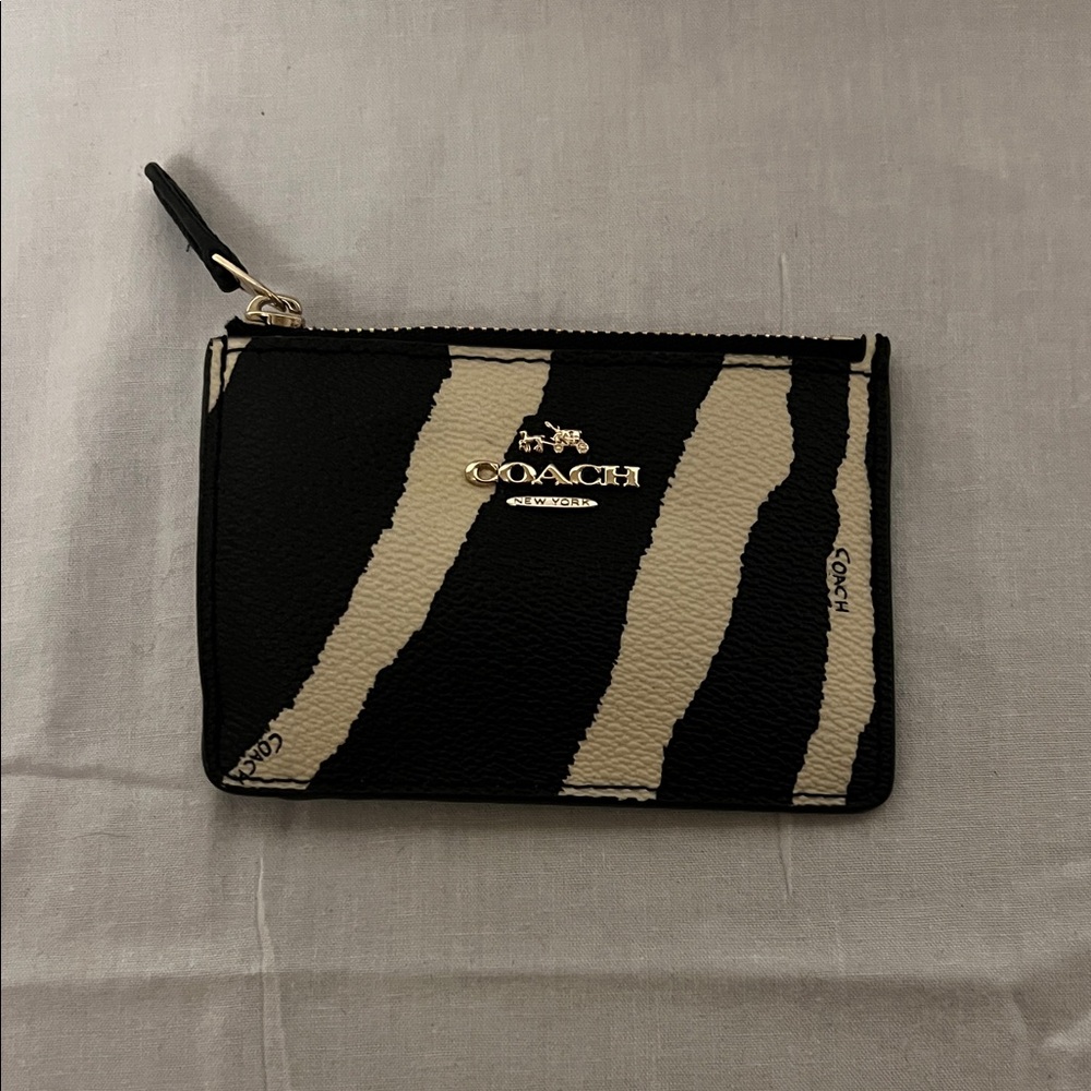 Coach Zebra Print Small Wallet (with Keyring)